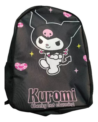 Mochila Diseño Kuromi Sanrio Animé Tamaño Escolar 