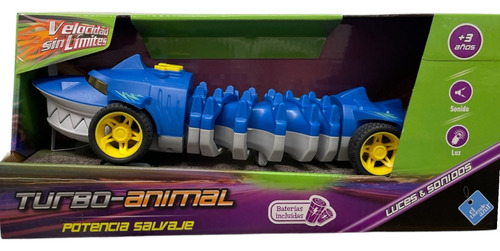 Auto Turbo Animal Potencia Salvaje El Duende Azul Personaje Tiburón