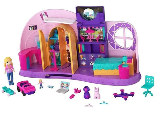 Cuarto Transformable Muñeca Casa Muebles Carro Polly Pocket