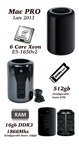Mac Pro Late 2013 3.5ghz 1tb/32gb 6-core Xeon E5-1650v2 9/10 (Reacondicionado)