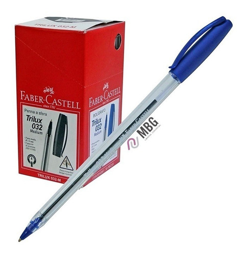 Lapicera Bolígrafo Faber Castell Trilux 032 X50 Color Azul