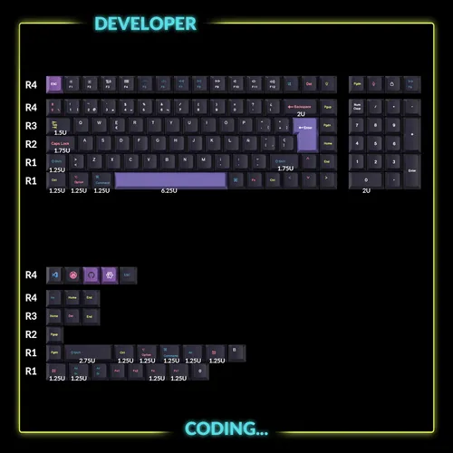 Set Keycaps Pbt Iso Español Keychron Developer Todas Tallas