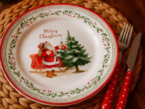 Prato Sobremesa Cerâmica 21cm Natal Merry Christmas Alleanza 6