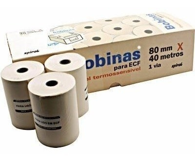 Bobina Térmica Para Ecf 80mmx40mt Fibras Alvejadas