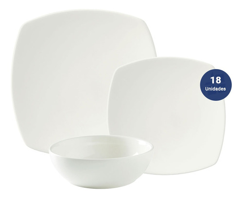 Juego Set X 18 Piezas Plato Bowl Jarro Ceramica Corona Oslo