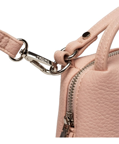Cartera Bandolera Chiara De Cuero Pu Rosa - Prüne Rosa Lisa Níquel Rosa