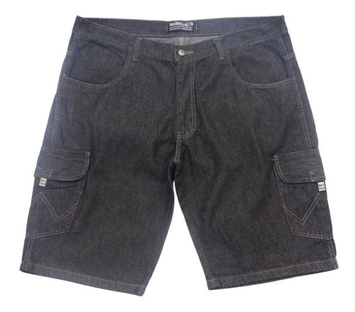 Imagem 2 de 5 de Bermuda Jeans Com Lycra Cargo Masculina Tamanho Grande Plus