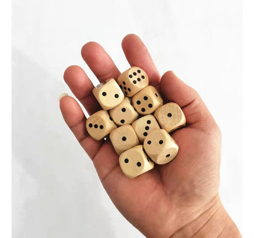 \ 20 Dados De Madera De 6 Caras, Mini Dados Estándar,