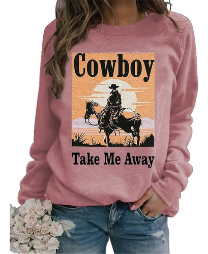 Mlzhan Sudadera Vaquera Take Me Away Para Mujer Cuello Manga