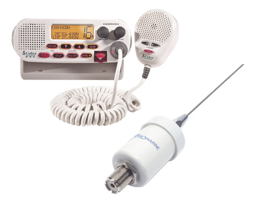 Kit Radio Móvil Marino Cobra Mrf45d Vhf Clase D Intern. Usa