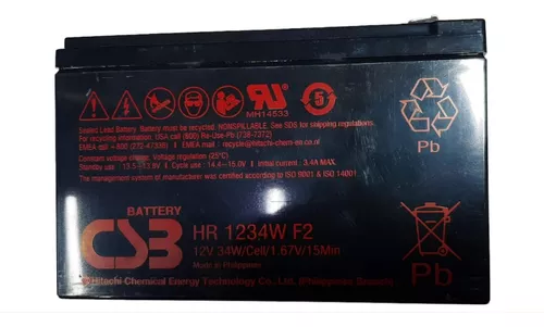 Batería 12V-9Ah Recargable HR1234W CSB ES9-12CSB - Compel S.A.