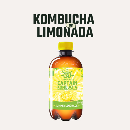 Kombucha Orgánica Limonada Gutsy Captain 400 Ml
