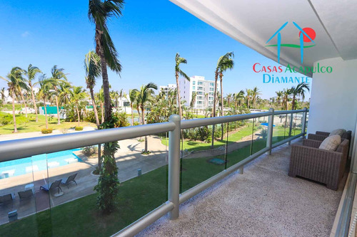 Cad Mayan Lakes View 204. Terraza Con Vista A La Alberca. En Condominio Con Club De Playa