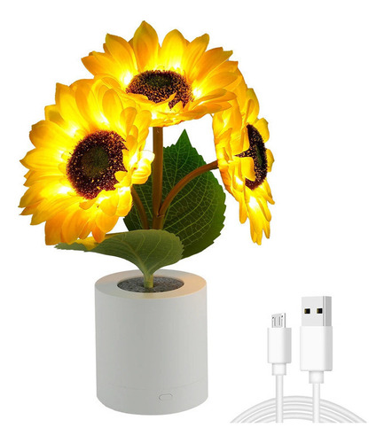 Y Girasol Recargable Led Simulación Habitación Luz De Noche