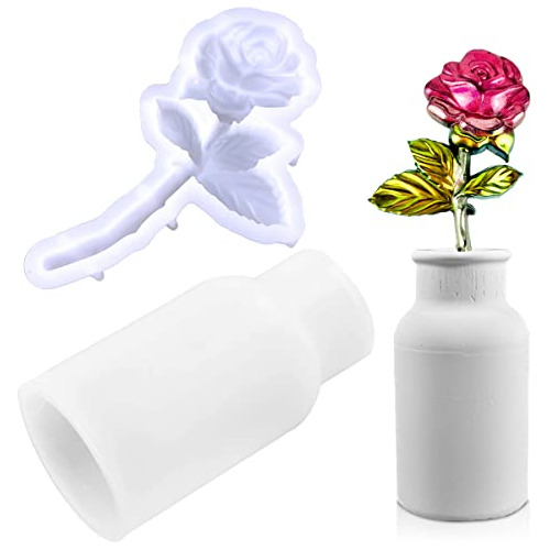 Molde Para Florero Y Moldes De Silicona De Flores De Rosa, M