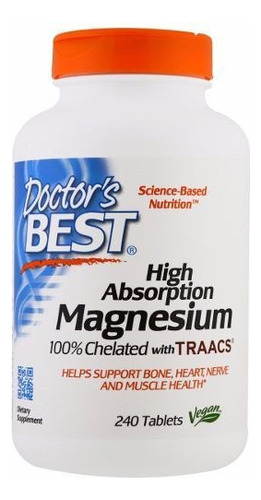 Suplemento em comprimidos Doctor's Best Minerales de magnesio de alta absorción Magnesio de alta absorción