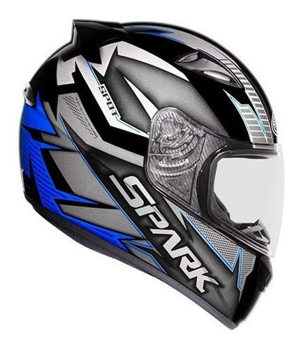 Capacete Moto Fechado Ebf New Spark Spot 2024 Cor Azul Tamanho do capacete 56