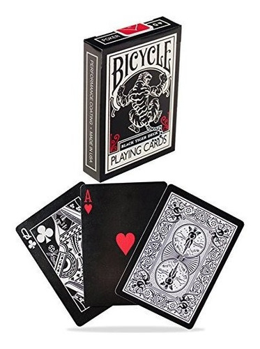 Bicycle Black Tiger Red Playing Cards - Juego De Cartas De 