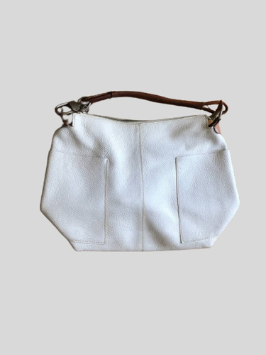 Bolso De Mujer/ Cartera De Cuero- Faiez Buenos Aires- Blan 