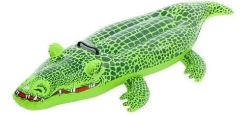 Cocodrilo Inflable Con Manija 142cm Colchoneta Pileta Verano Color Verde
