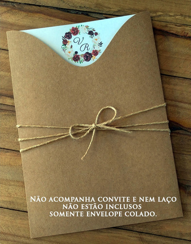 Imagem 1 de 5 de Envelope Lua 15x21- 45pç - Kraft - Convites Casamento