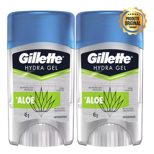 Kit Com 2 Desodorante Gillette Gel Antitranspirante 45g Cada