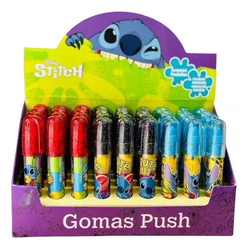 3 Gomas Push Forma De Stitch Diferentes Diseños Con Aroma