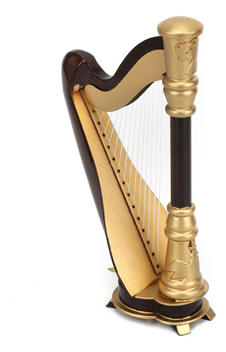 Arpa En Miniatura De 16 Cm, Modelo De Madera, Miniinstrument
