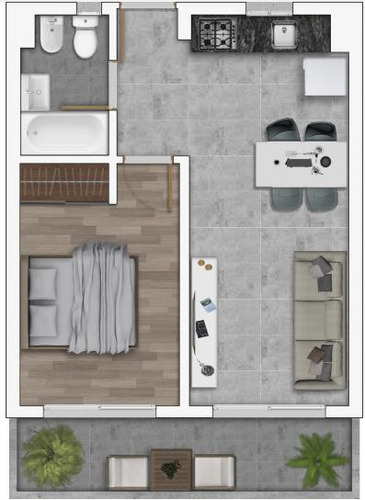 Departamento En Venta De 1 Dormitorio Echesortu Rosario