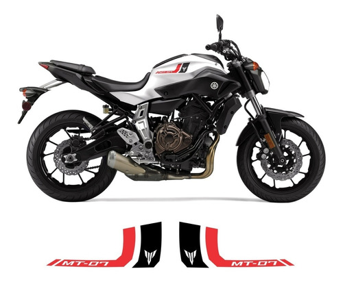 Adesivo Tanque Yamaha Mt07 Mt-07 Lateral Vrmlho/preto Mt0108