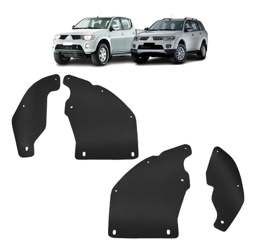 Para-barro Para-lama Guarda Pó Roda L200 Triton 08/16 Kit