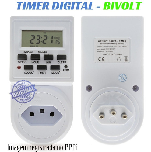 Timer Temporizador Digital Bivolt 110/220v Programável