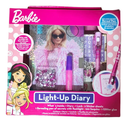 Set Barbie Crea Tu Propio Diario 60 Hojas Pluma Reveladora