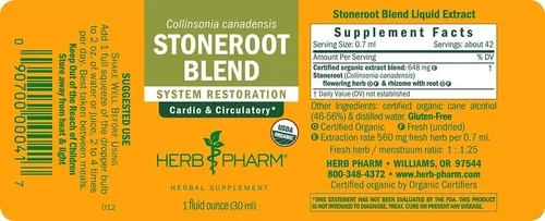 Extracto Líquido Orgánico Stoneroot Blend 30 Ml Apoyo Cardio