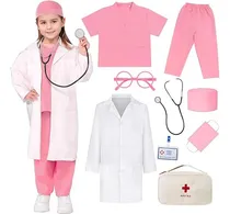 Comprar Disfraz De Médico Para Niños, Kit De Juego De Simulación De Médico, Bata De Laboratorio Con Estetoscopio, Disfraz De Médico De Halloween