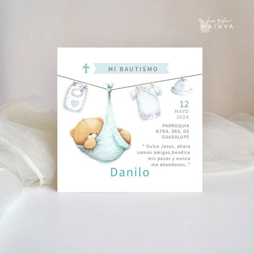 Imagen 6 de 9 de Estampas Tarjetas Bautismo De Nenes X 2u