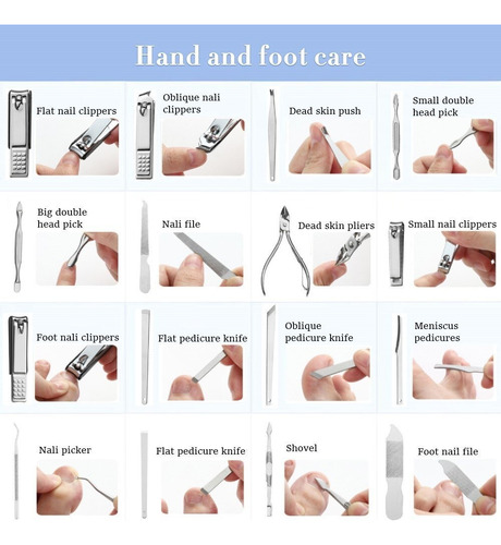 Kit De Cortaúñas Manicura Estuche Portátil Pinzas Tijeras