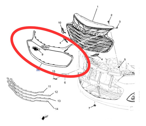 Moldura Grilla Cruze 2020/ Midnight Chevrolet  Original