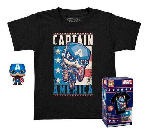 Capitán América Funko Pop Llavero Y Playera Talla M