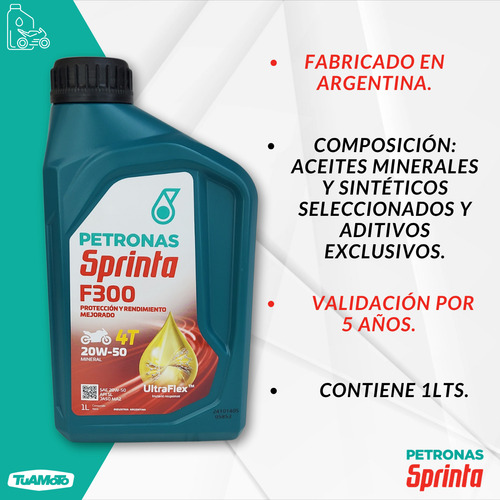 Aceite Petronas Sprinta F 300 20w-50 Mineral X 1 Lt
