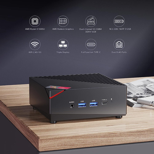 Kamrui Mini Pc Con Amd Ryzen 5 5500u 6c/12t Processor De Has
