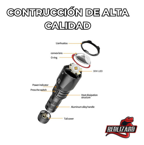 Lampara Recargable Ultra Potente 30,000 Lumenes Laser Led