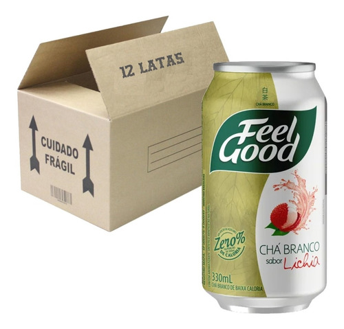 12x Chá Branco Feel Good C/ Lichia Lata 330ml