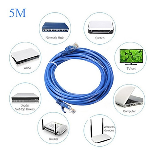 Cable Red Lan Rj45 5 Metros Internet Excelente Calidad