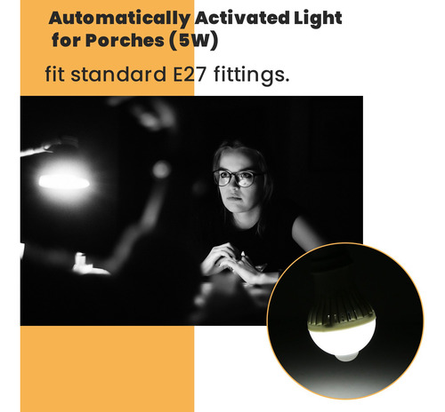 Bombilla Con Sensor De Movimiento, Luz Led De Inducción Infr