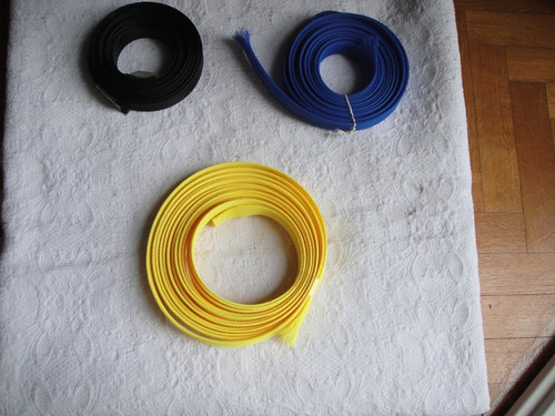 Imagen 2 de 8 de Malla De Nylon Cubre Cable De Colores De Distintos Grosores