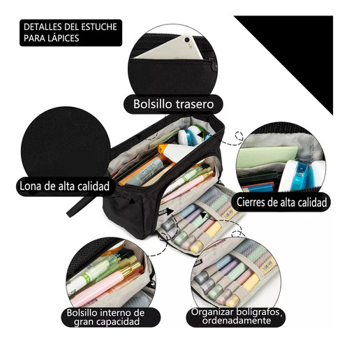 Lapicera Doble Capa De Gran Capacidad Estuchera Escolares