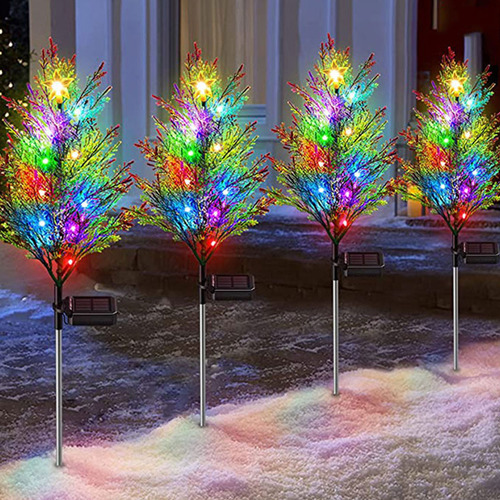Luces Solares Para Árbol De Navidad, 2 Piezas, Rgb, Automáti
