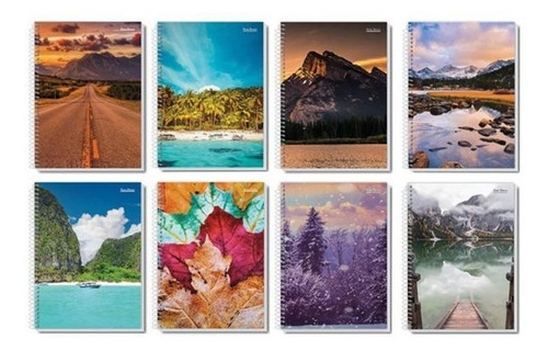 Caderno Com Espiral Capa Dura 10 Matérias Escolar Trabalho