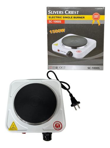 Cocina Electrica Portatil De 1 Plato Encimera 1500w Blanco